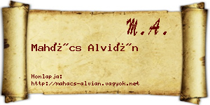 Mahács Alvián névjegykártya